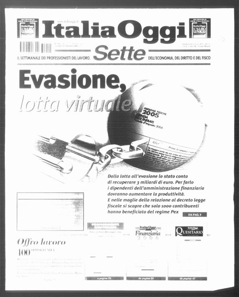 Italia oggi : quotidiano di economia finanza e politica